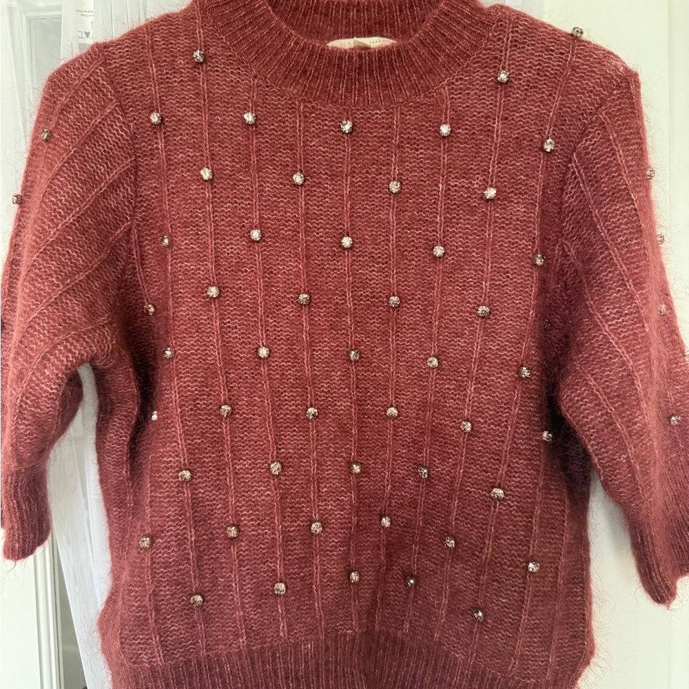 Sezane Mohair Knit Sweater - Dusty Rose